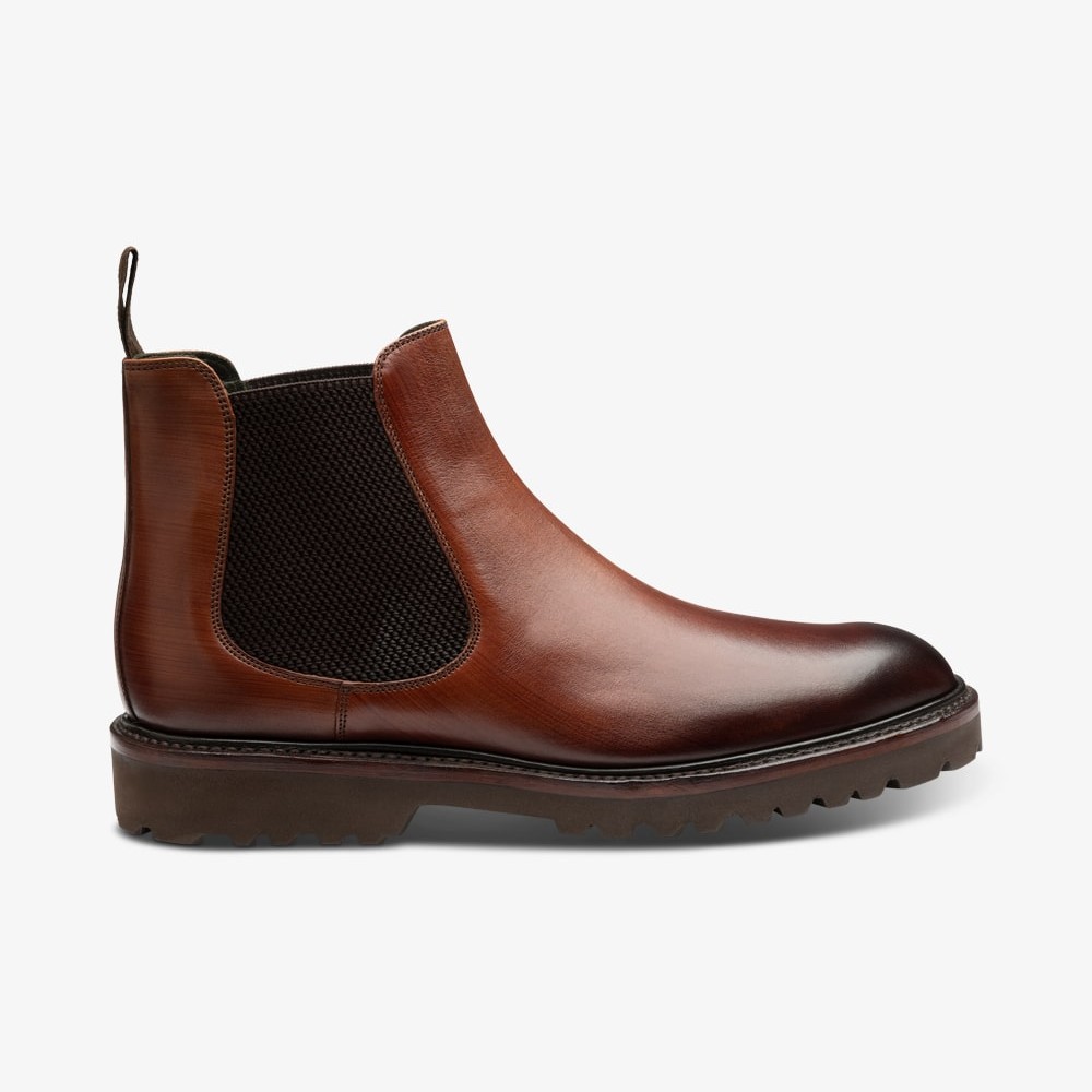 Loake Huxley chestnut brown Chelsea boots
