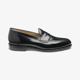 Loake Imperial polished leather black penny loafers