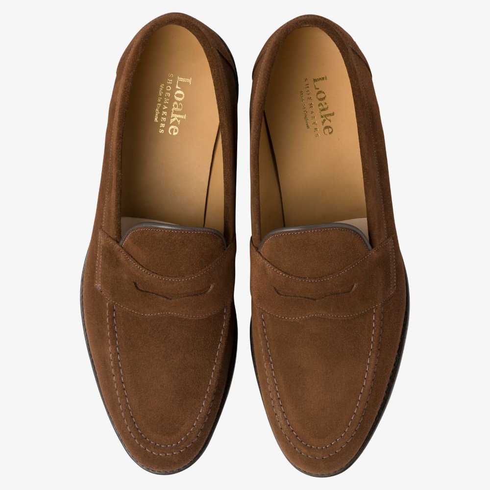 Loake Imperial suede brown penny loafers