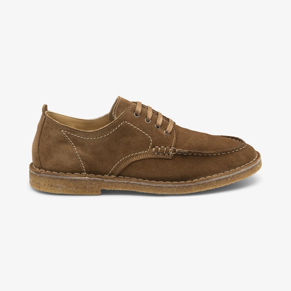 Loake Jimmy suede tan derby shoes