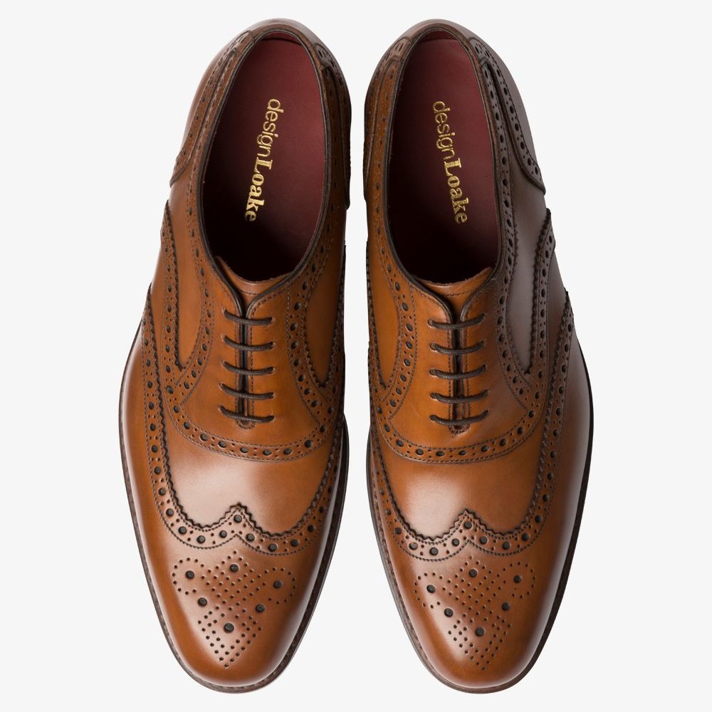 Loake Brushed Leather Brogues in Brown for Men Mens Shoes Lace-ups Brogues 