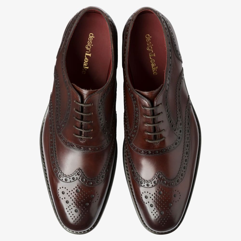 Loake Kerridge dark brown brogue oxford shoes