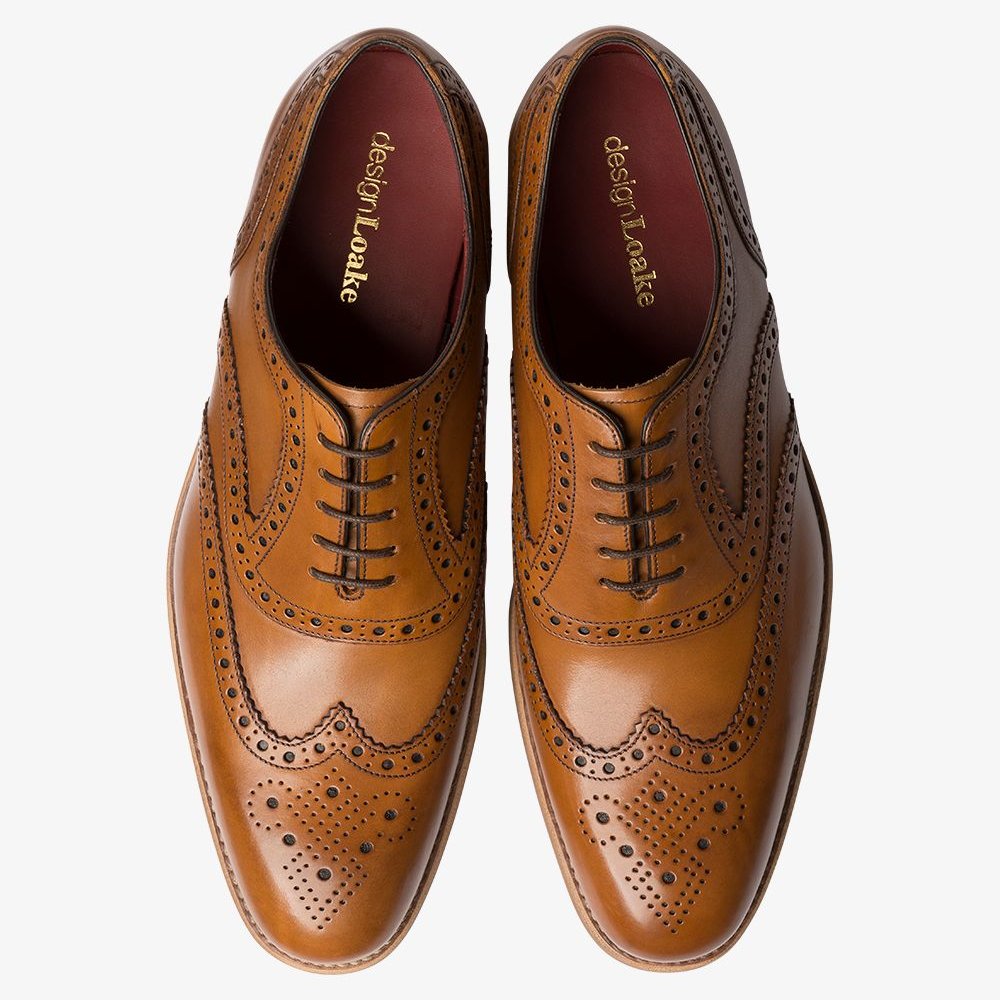 Loake Kerridge tan brogue oxford shoes