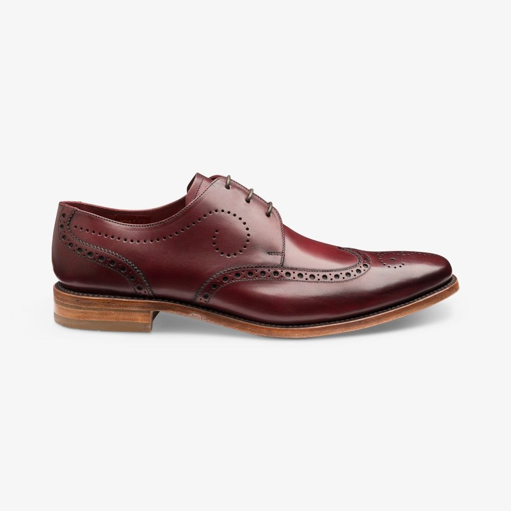 Loake Kruger burgundy brogue derby shoes