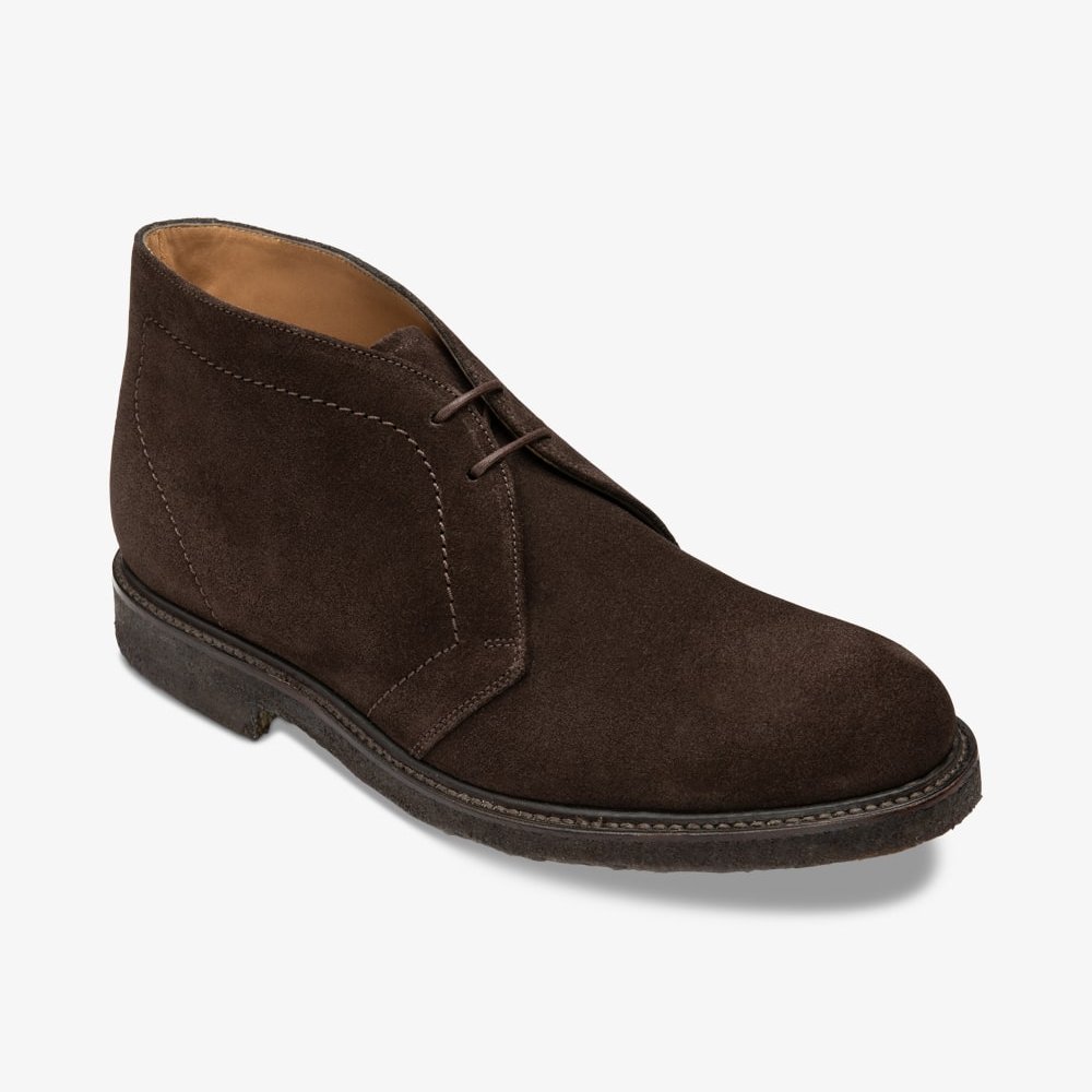 Loake Livingstone suede chocolate brown desert boots