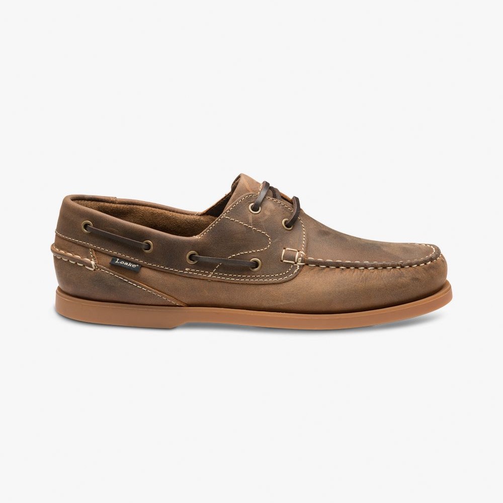 Loake Lymington dark brown boat deck shoes