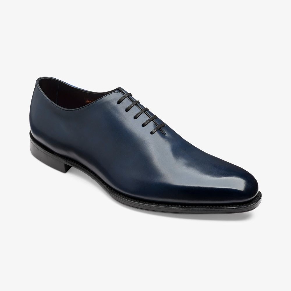 Loake Parliament Onyx Black Leather Whole-cut Oxford Shoes - 7Mile Shoes