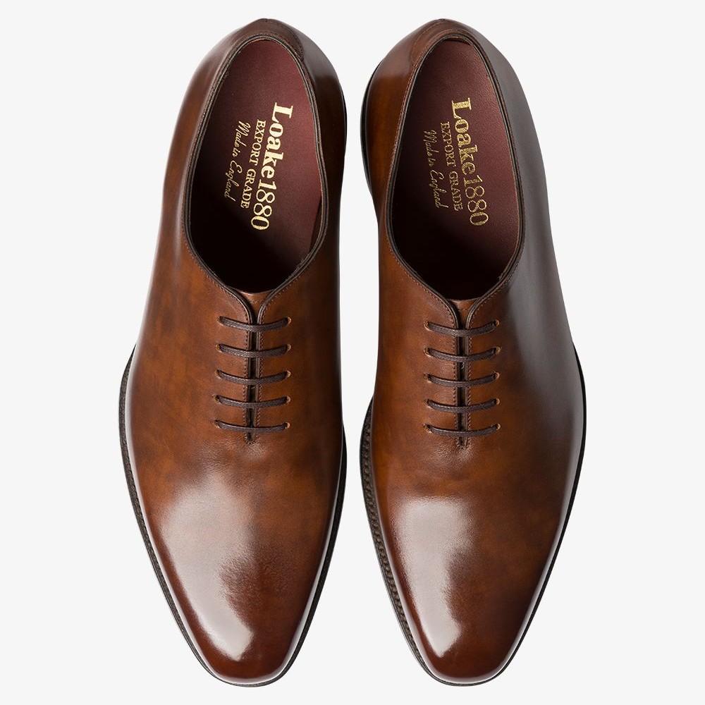 Loake Parliament antique brown wholecut oxford shoes