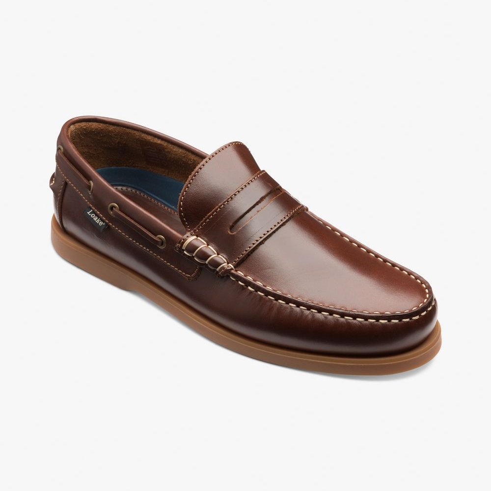 Loake Plymouth brown boat shoes