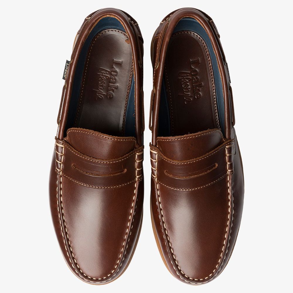 Loake Plymouth brown boat shoes