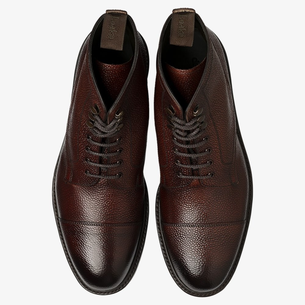 Loake Reynolds burgundy lace up toe cap boots