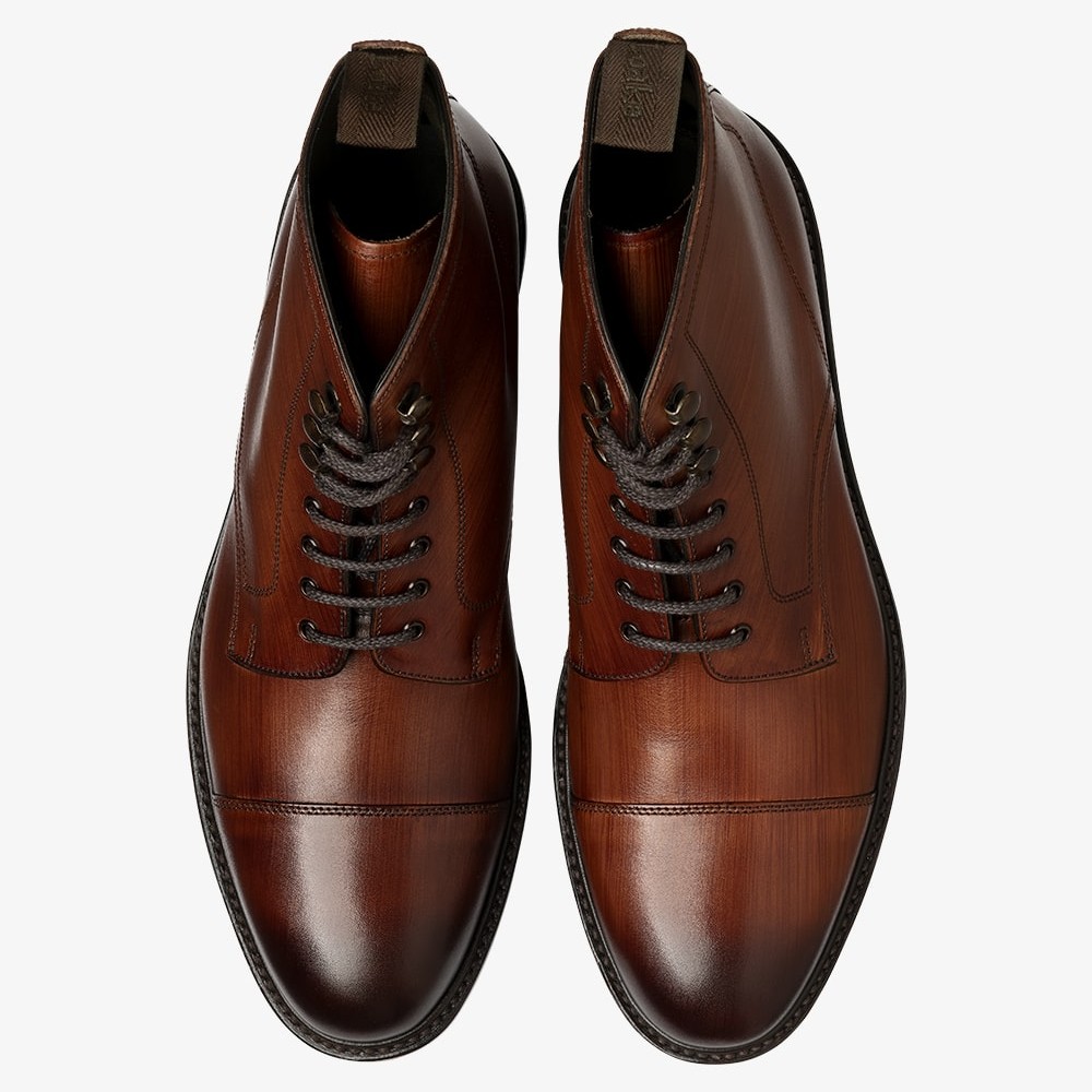 Loake Reynolds chestnut brown lace up toe cap boots