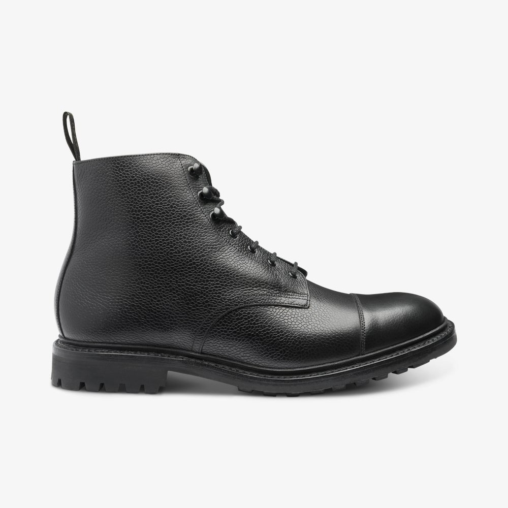 Sedbergh black toe cap boots