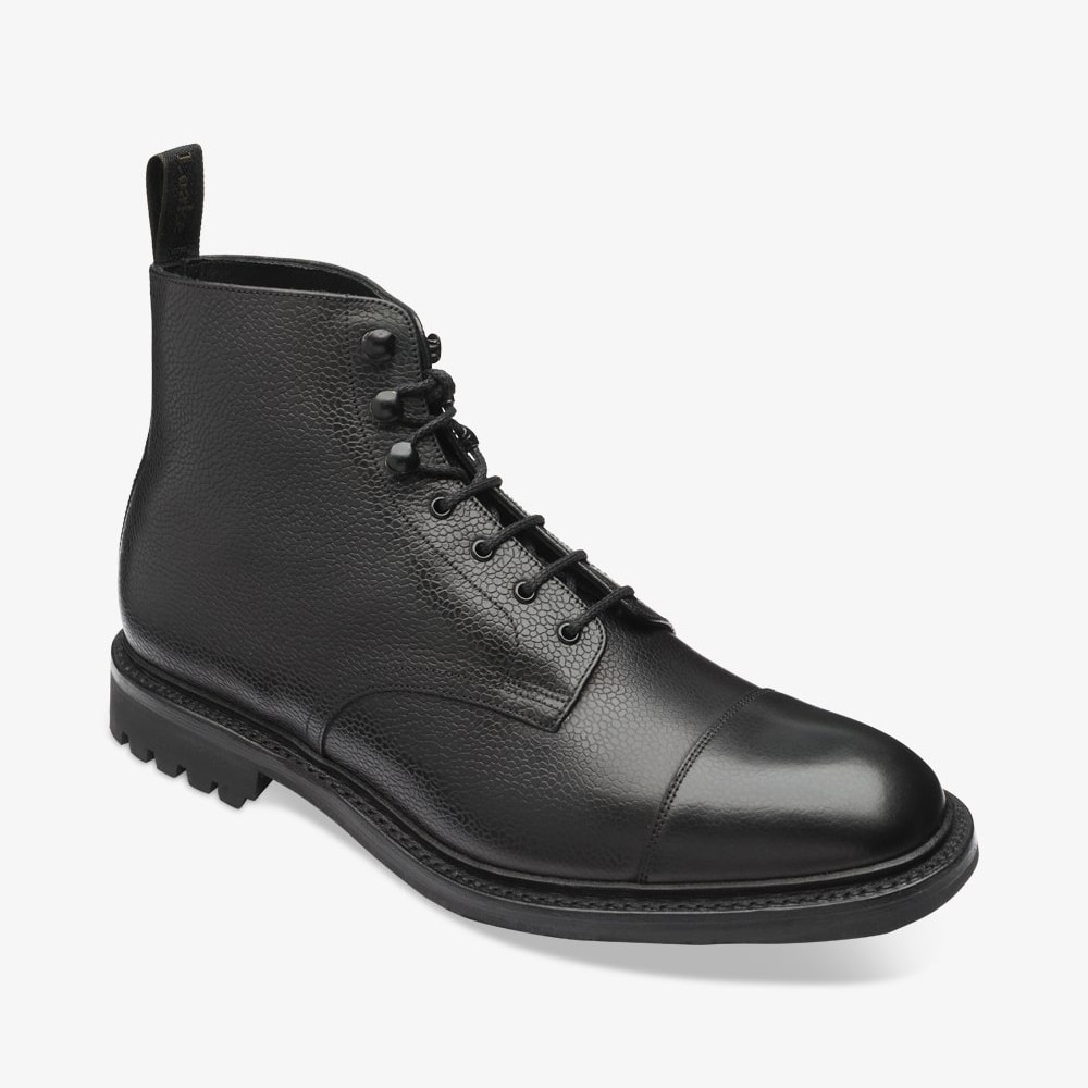 Sedbergh black toe cap boots
