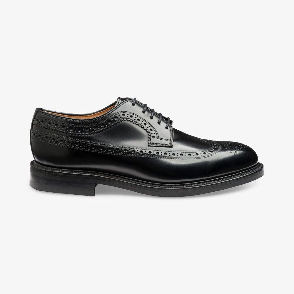 Loake Sovereign polished leather brogue blucher shoes