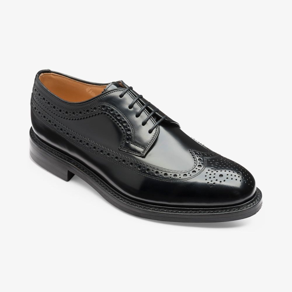Loake Sovereign polished leather brogue blucher shoes