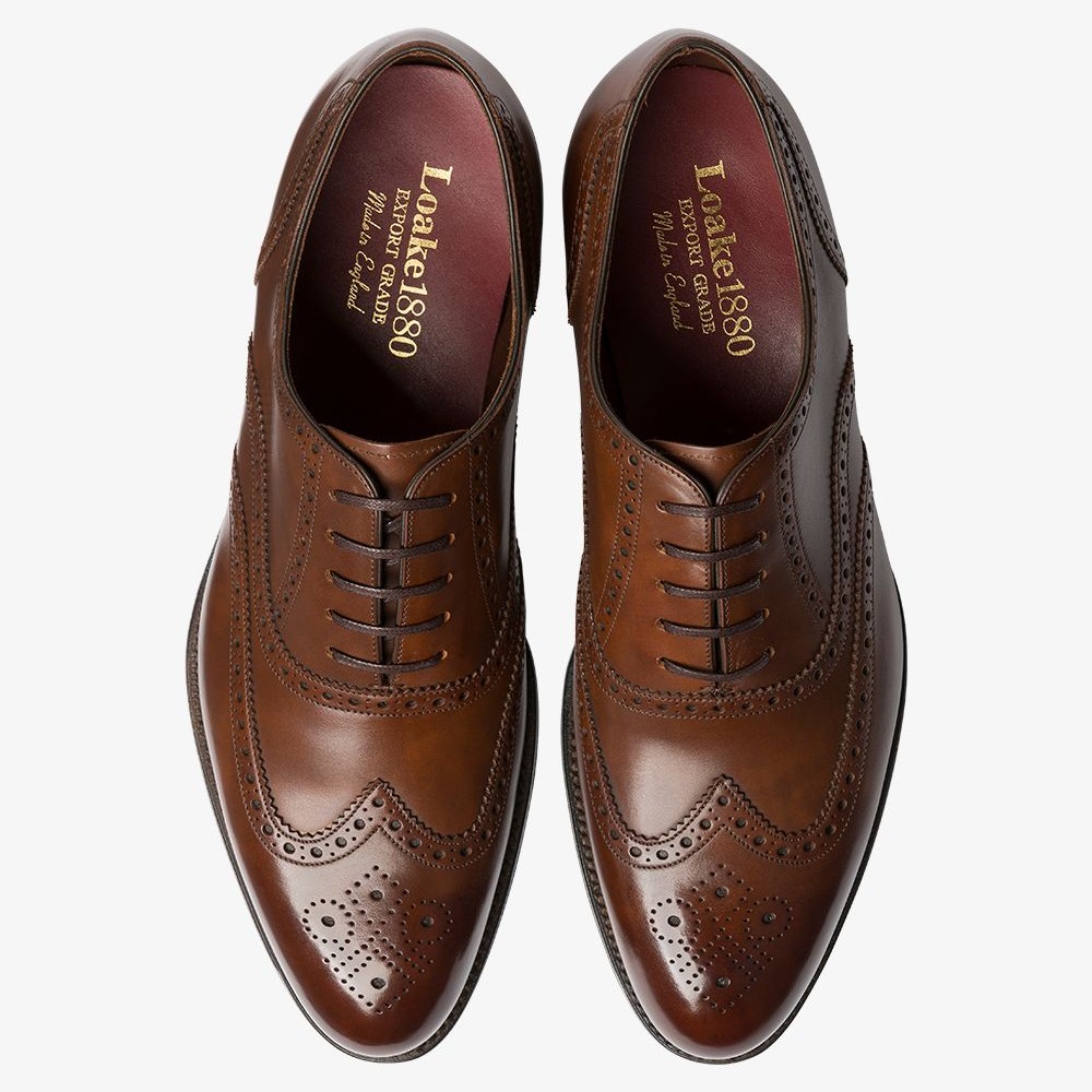 Loake Torrington antique brown brogue oxford shoes