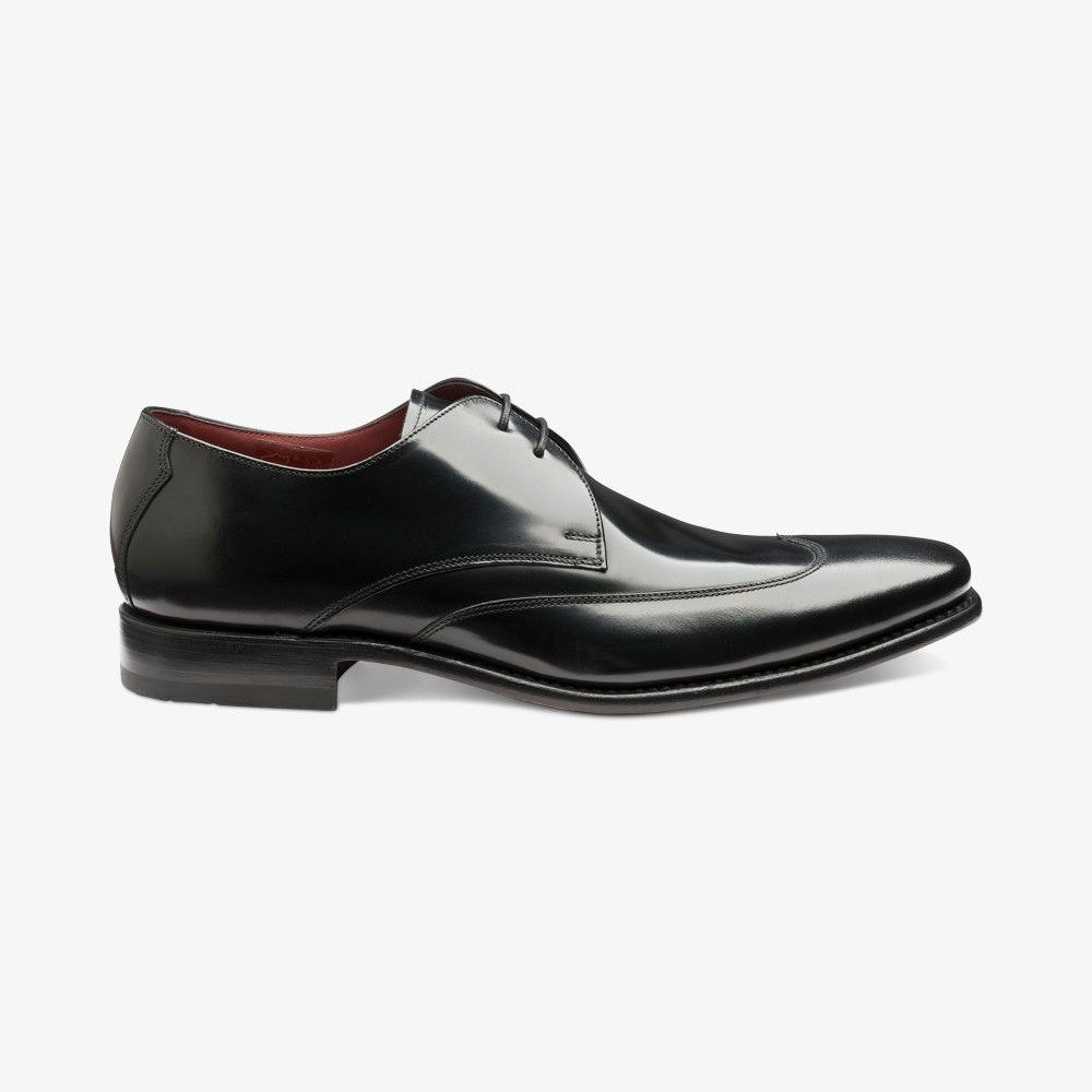 Loake Webster polished leather black brogue derby shoes