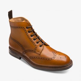 mens tan leather brogue boots