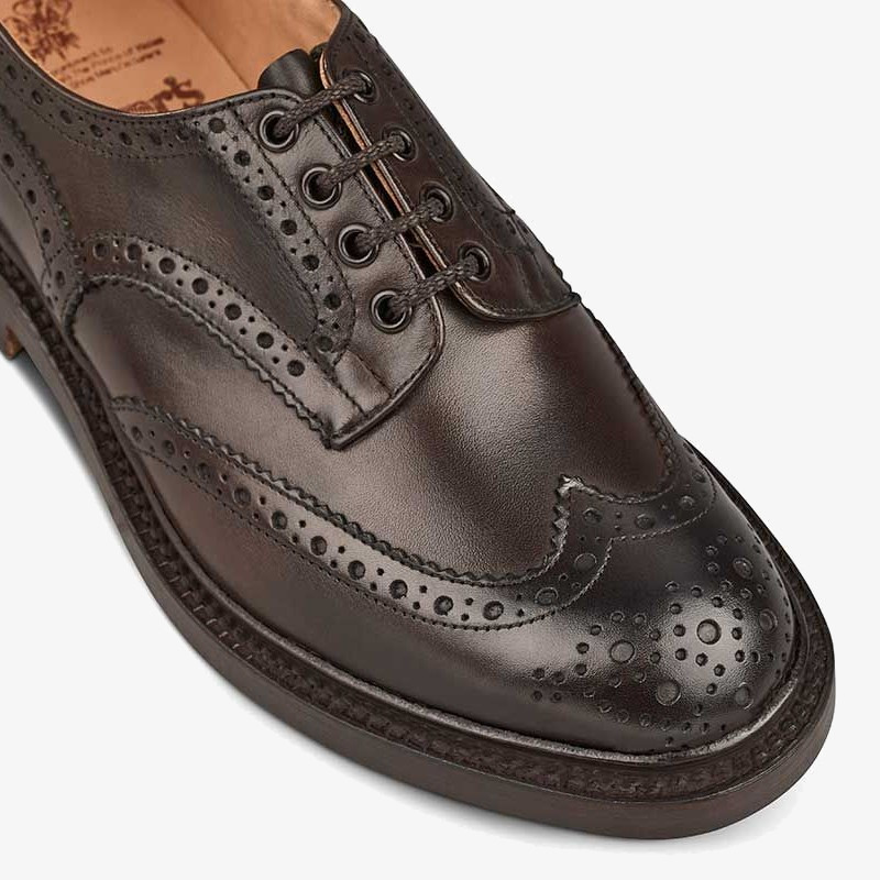 Tricker's Bourton espresso burnished brogue derby shoes