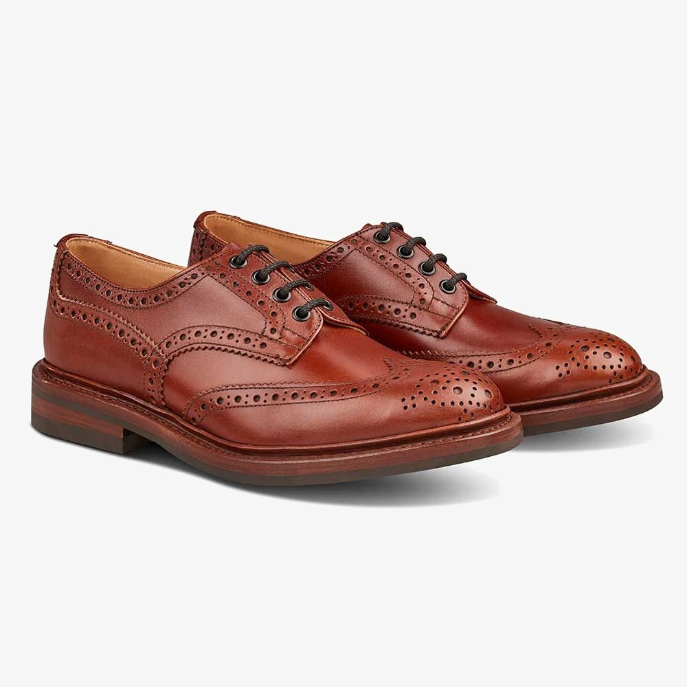 Tricker's Bourton marron antique brogue derby shoes