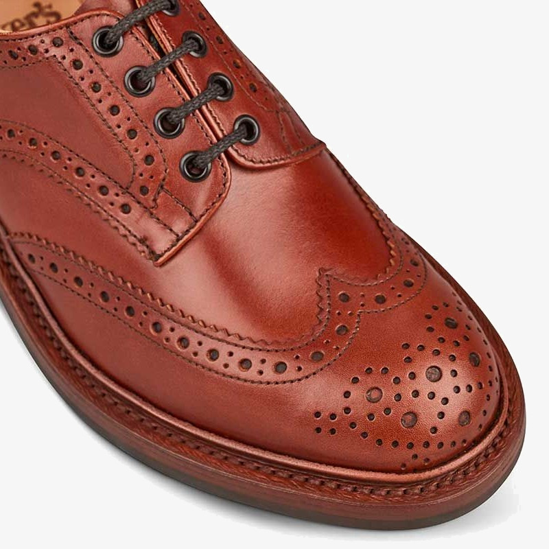 Tricker's Bourton Marron Antique Leather Brogue Derby Shoes 