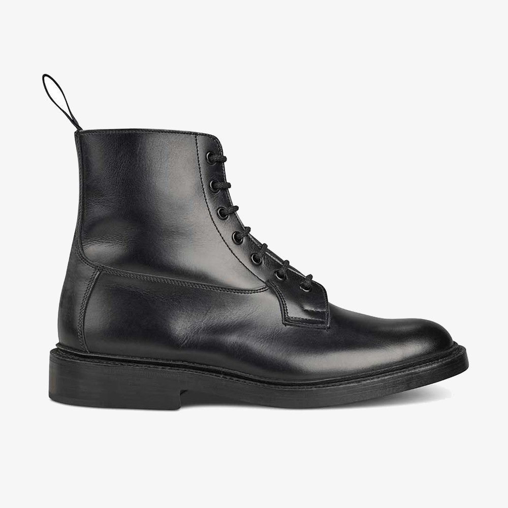 Tricker’s Burford Black Leather Lace Up Boots (rubber Soles) - 7Mile Shoes