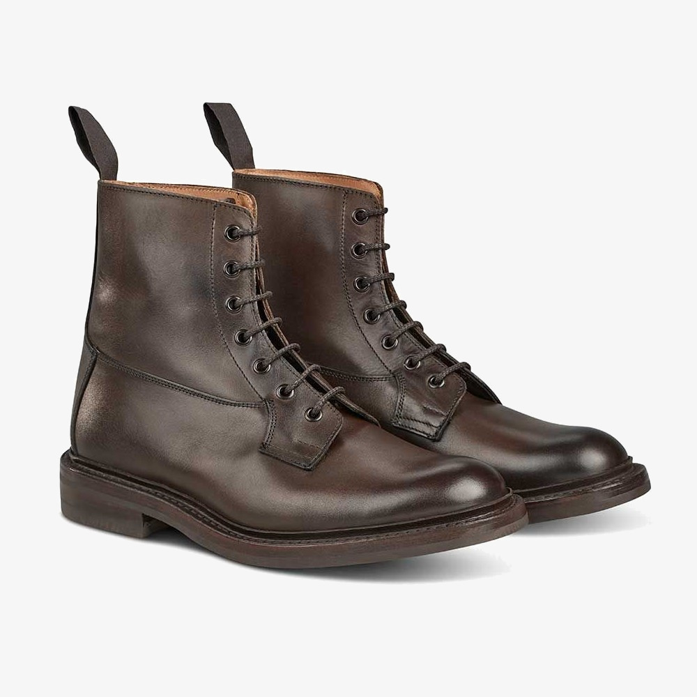 Tricker's Burford espresso burnished lace-up boots