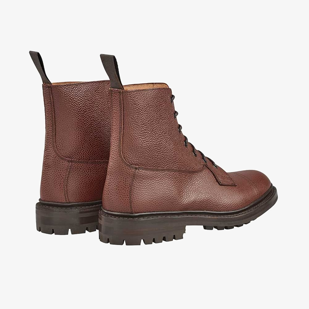 Tricker's Grassmere brown zug grain lace up toe cap boots