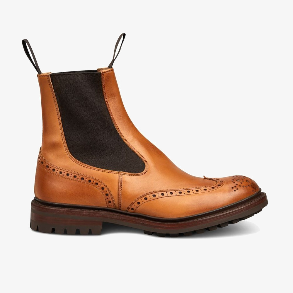 Tricker's Burford 1001 burnished brogue Chelsea boots
