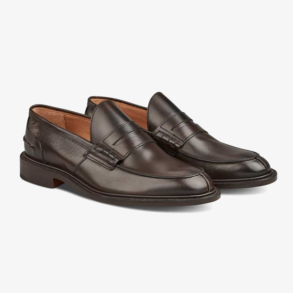 Tricker's James espresso burnished penny loafers