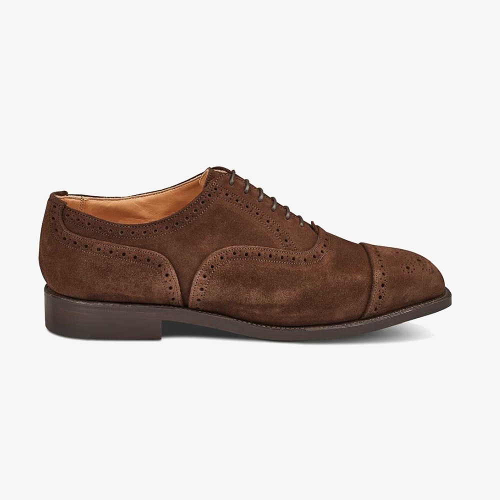 Tricker's Kensington suede chocolate brogue oxford shoes