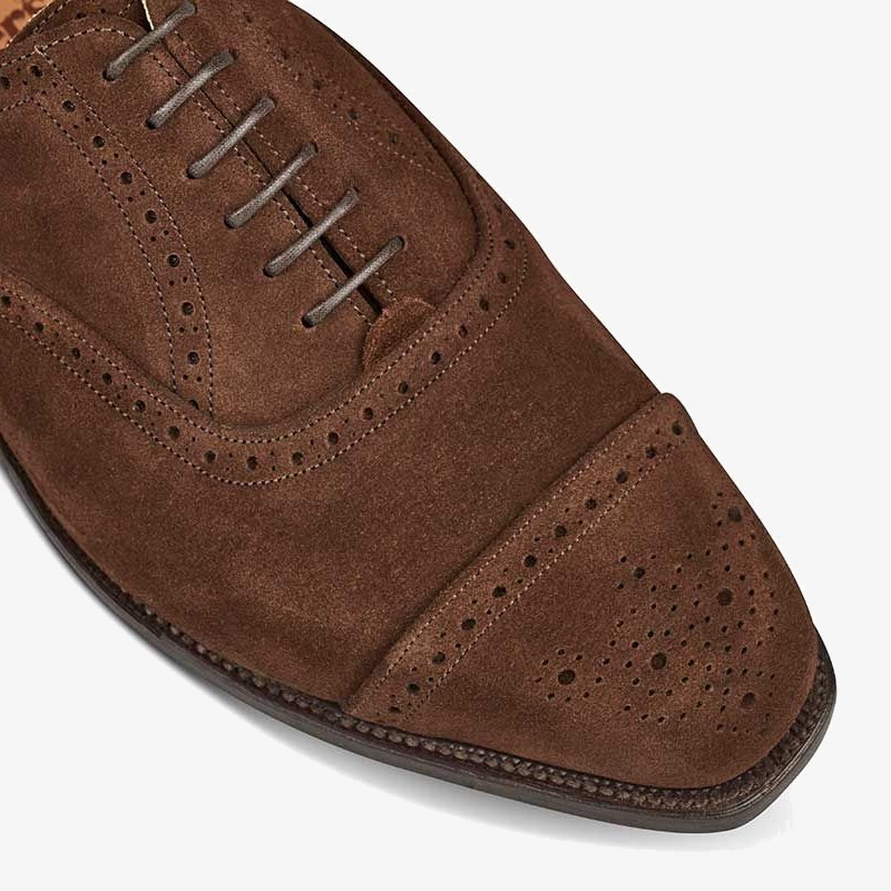 Tricker's Kensington suede chocolate brogue oxford shoes
