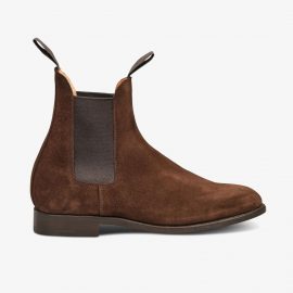 Tricker's Lambourn suede chocolate Chelsea boots