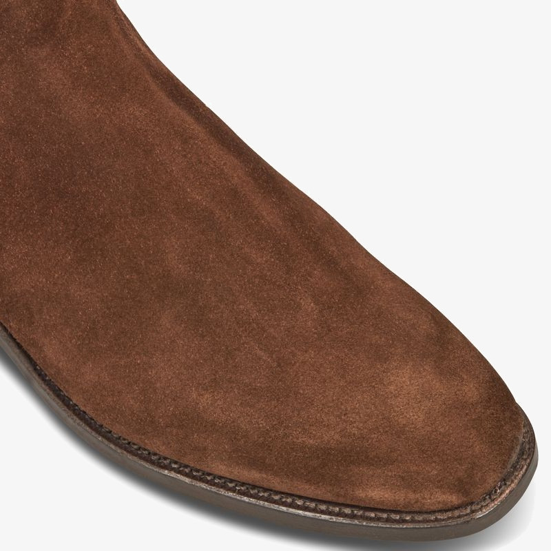 Tricker's Lambourn suede chocolate Chelsea boots