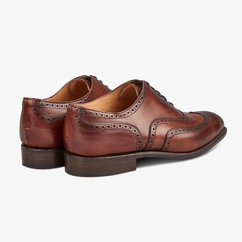 Tricker's Norfolk chestnut burnished brogue oxford shoes