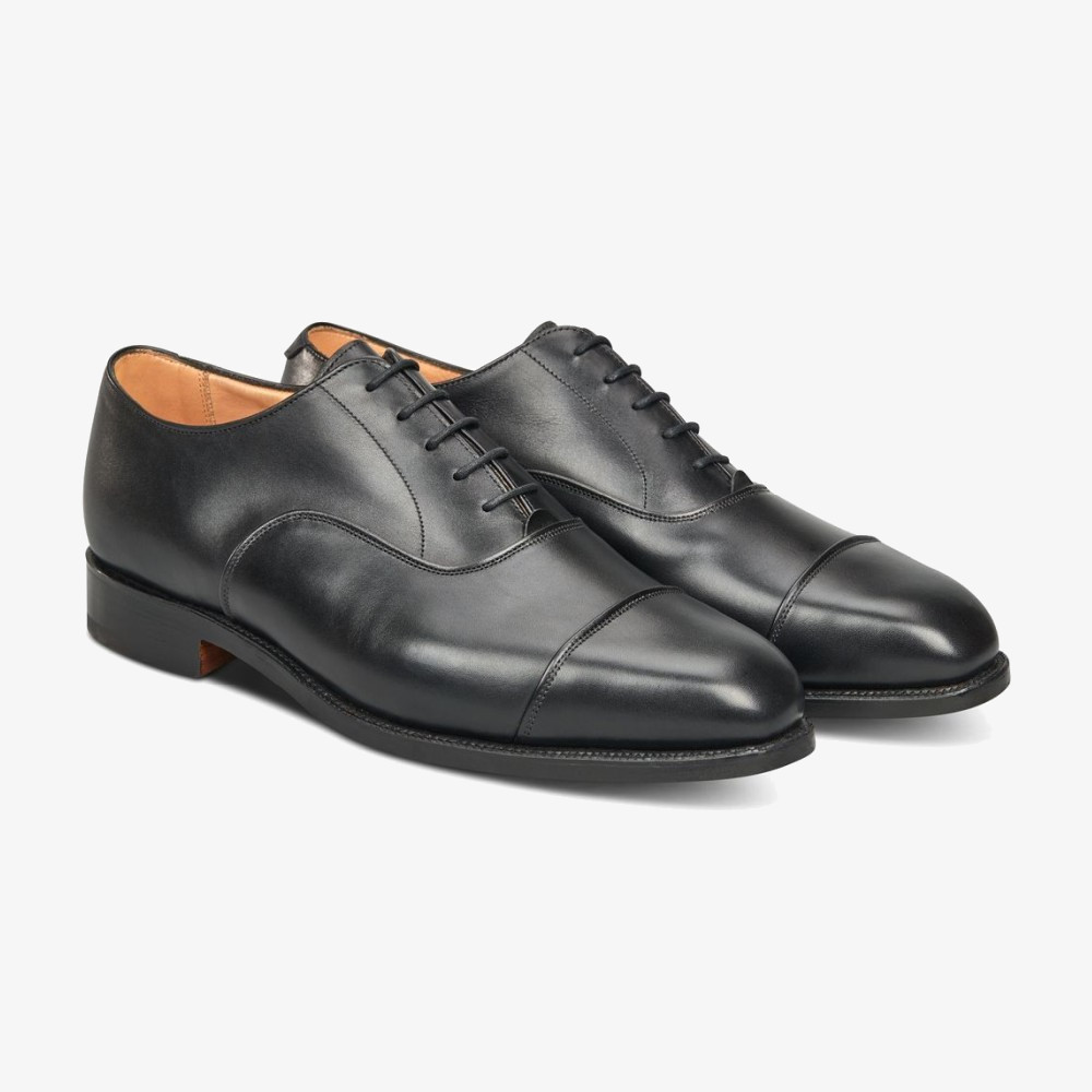 Tricker's Regent black toe cap oxford shoes