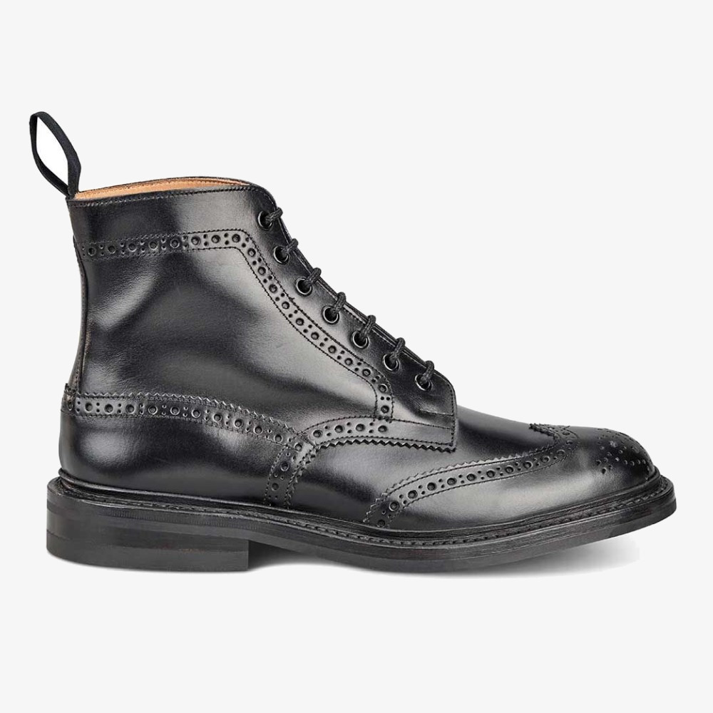 Tricker's Stow black lace up brogue boots