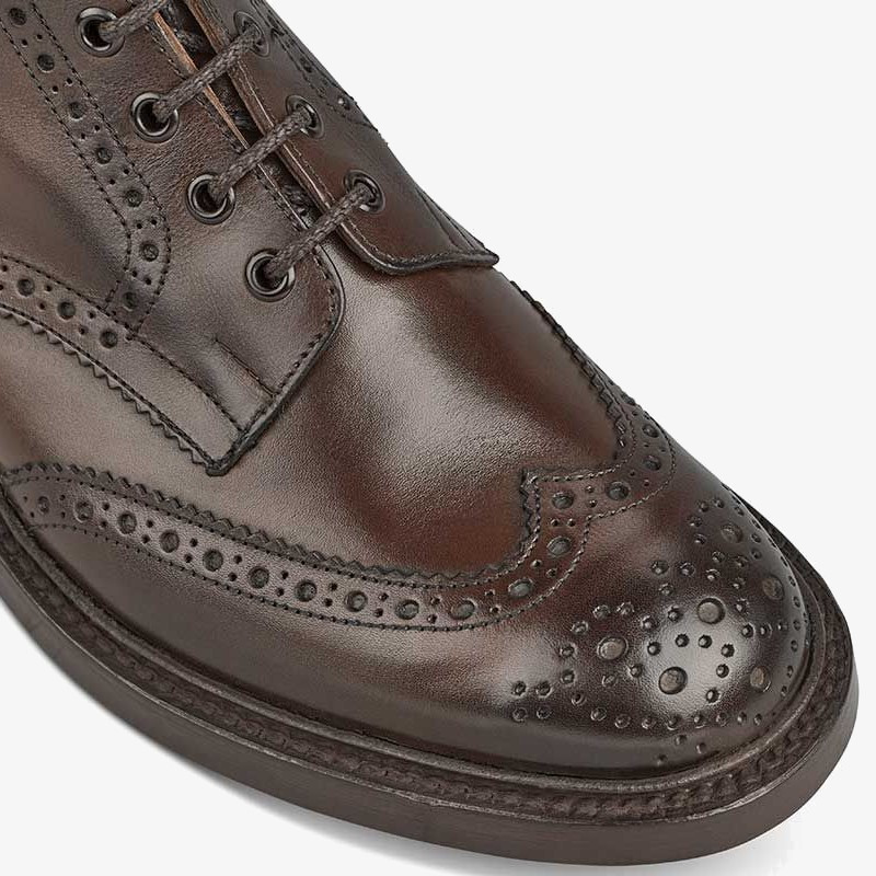 Tricker's Stow espresso burnished lace up brogue boots