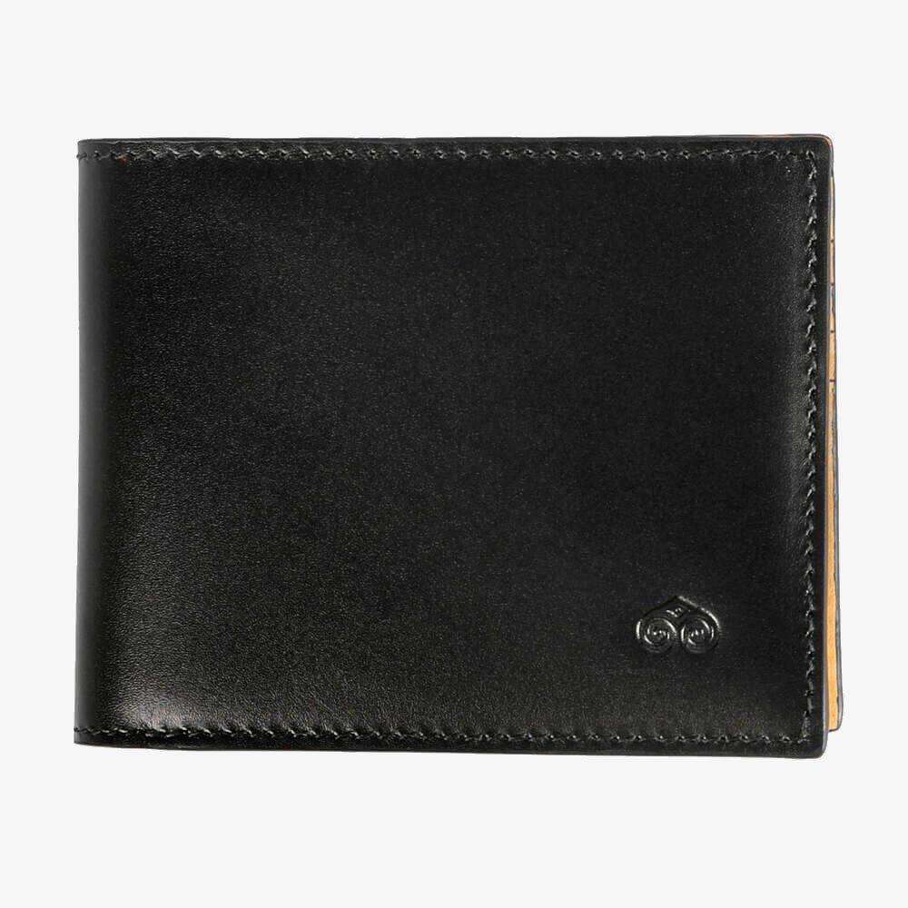 slim wallet for men small men's wallet in black box calf